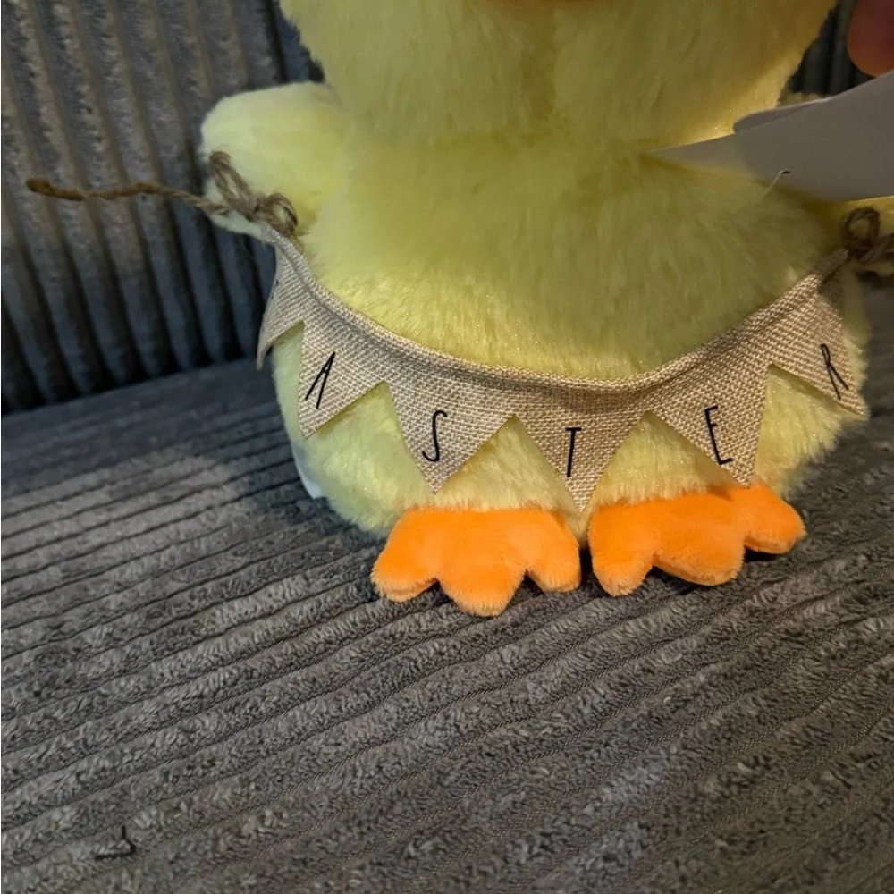 Rae Dunn Weighted Yellow Plush Chick with Bunny Ears - NWT